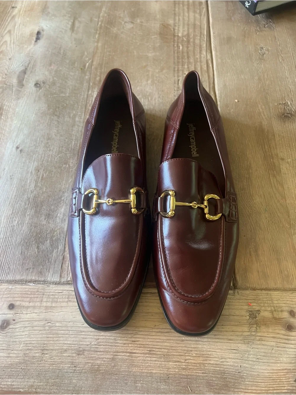 Jeffrey Campbell Men’s Burgundy Leather Bit Loafers